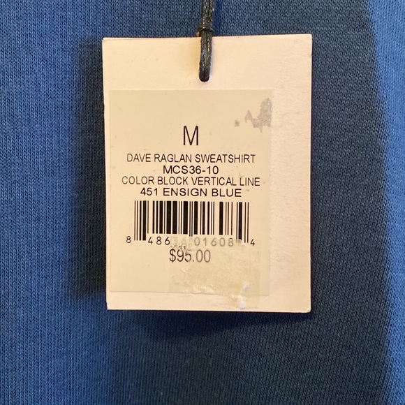 Onia Dave Raglan Crewneck Colorblock Sweatshirt medium - Picture 3 of 4